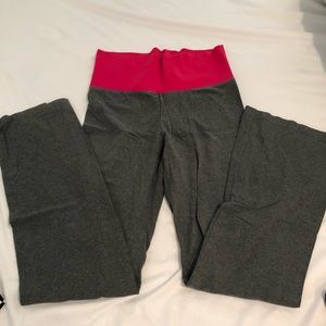 VS Grey and Pink Foldover Yoga Pants
